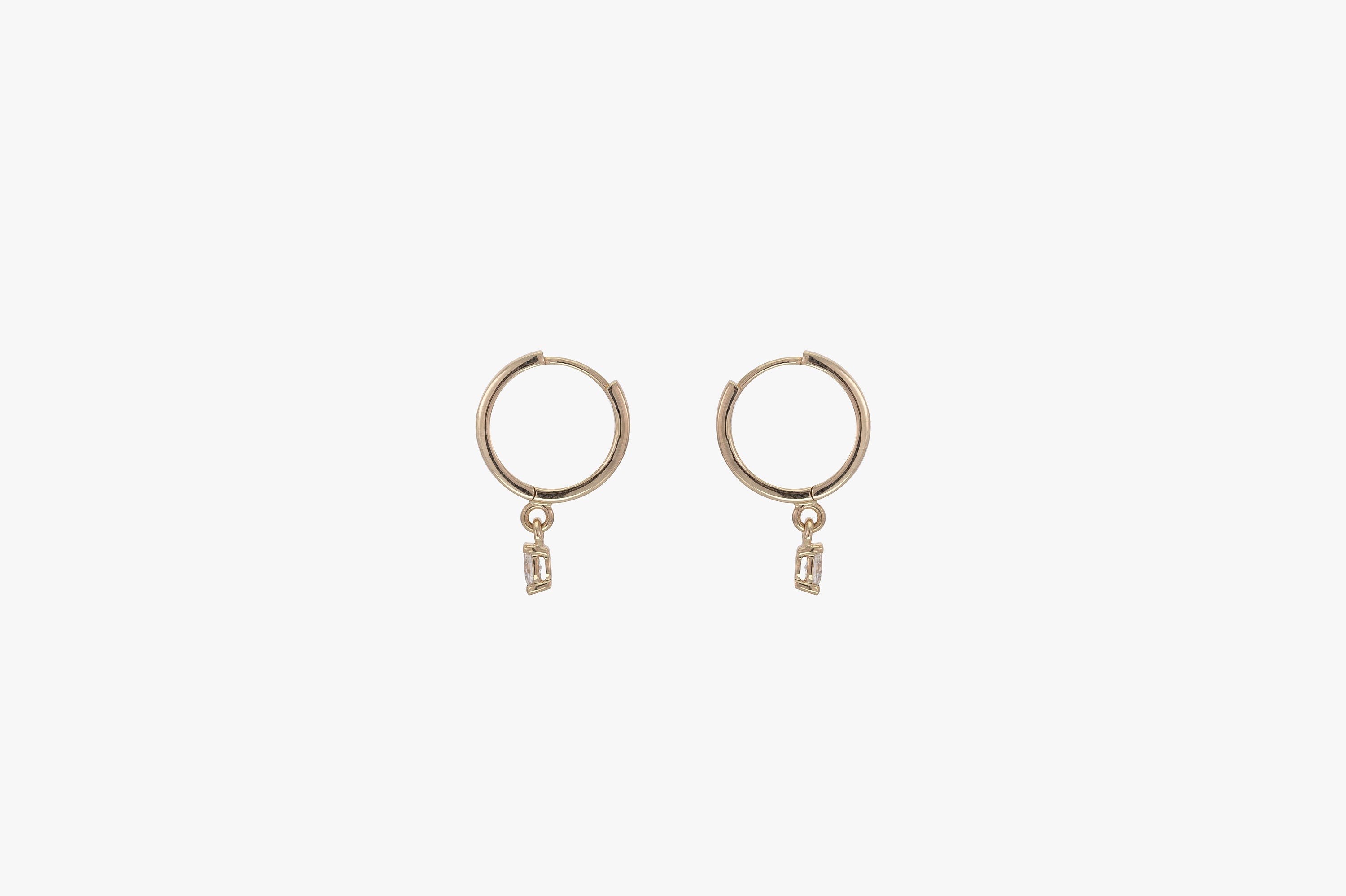 Dangle Drop Moissanite Hoop Earrings, Delicate Moissanite Earrings, Minimalist Hoop Earrings, Huggie Hoop Earrings Gift for Women
